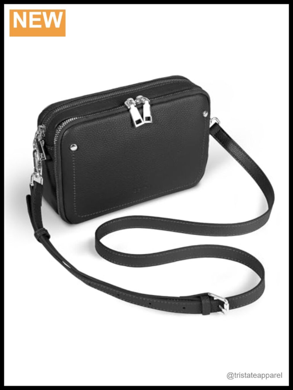 Genuine Pebbled Leather Crossbody Bag RFID Wallet Women